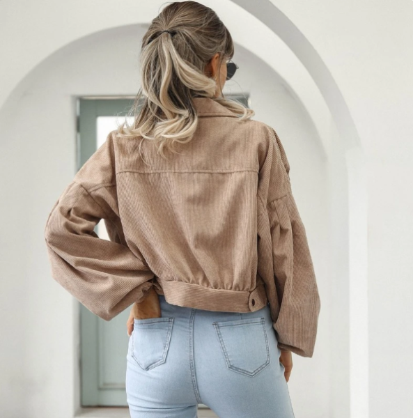 Bina Jacket | Dames Herfst Corduroy Cropped Jacket