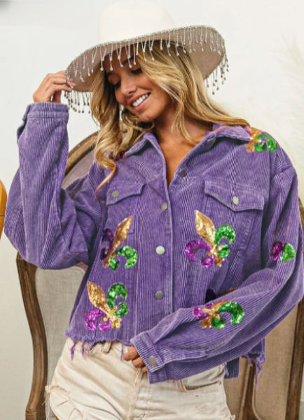 Betta Jacket | Dames Herfst Corduroy Geborduurde Jacket