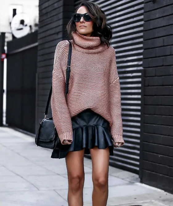 Briana Trui | Dames Herfst Oversized Gebreide Trui met Col