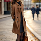 Bushra Coat | Dames Herfst Lange Double-Breasted Coat met Ceintuur