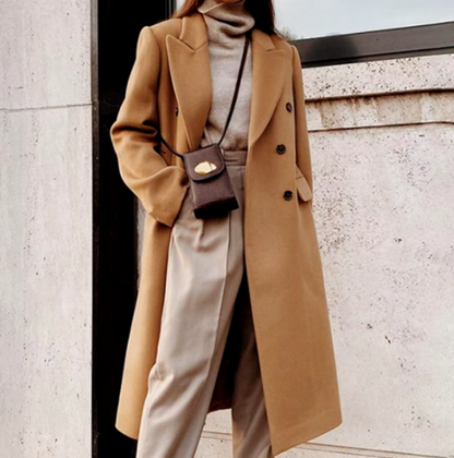 Yazaira Coat | Herfst Lange Double-Breasted Jas