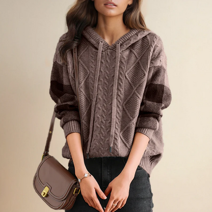Yeng Jumper | Herfst Gebreide Hoodie Jumper met Kabelpatroon