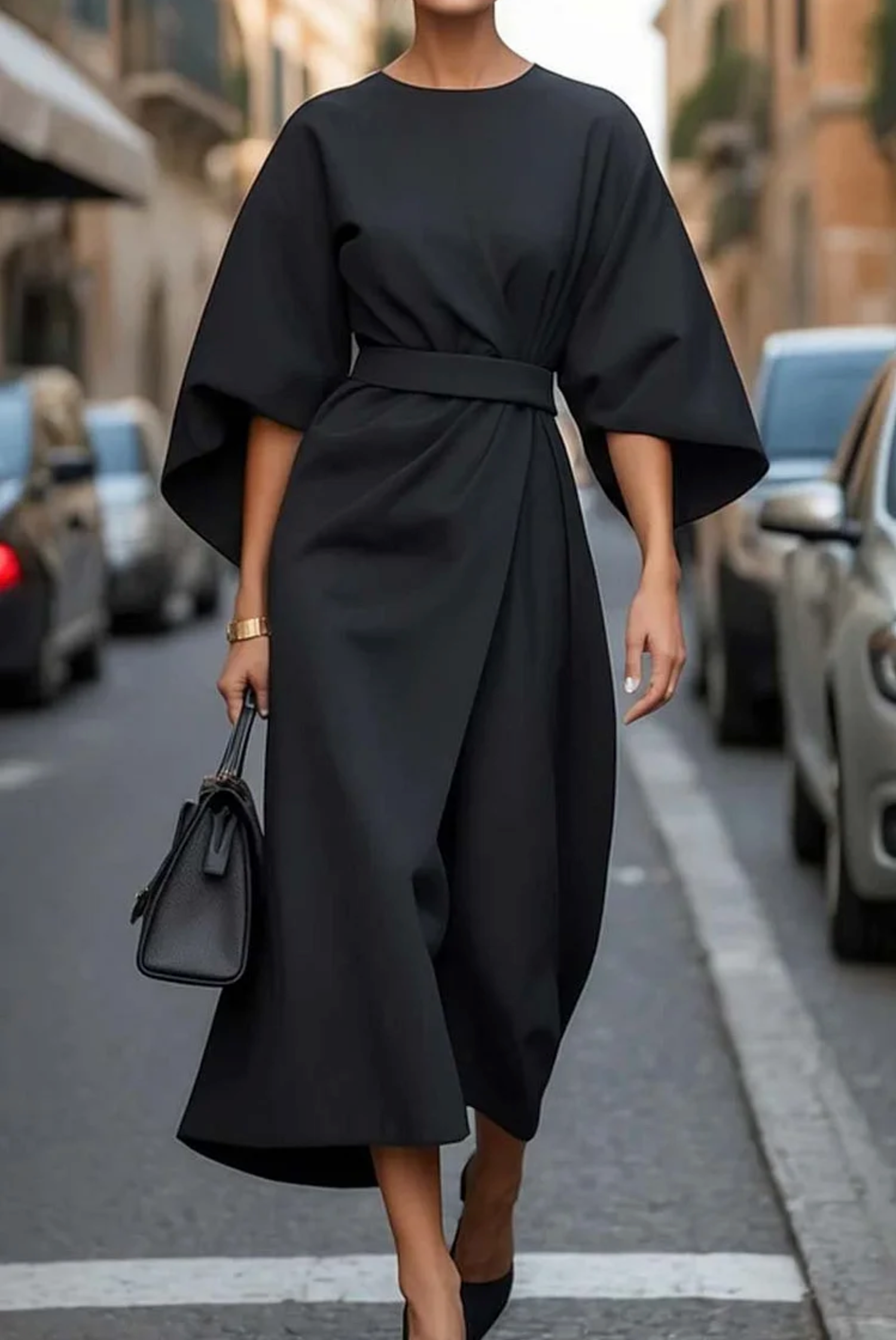Women's Maxi Dress Lantern Sleeves