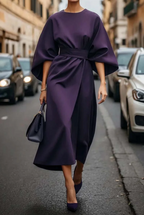 Dames Maxi Jurk Lantaarnmouwen