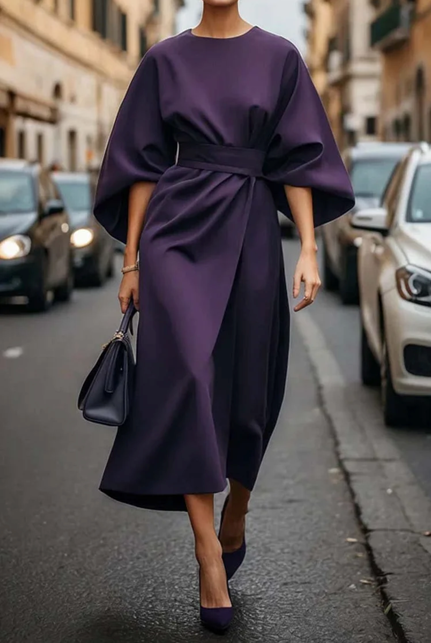 Women's Maxi Dress Lantern Sleeves