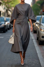 Dames Maxi Jurk Lantaarnmouwen