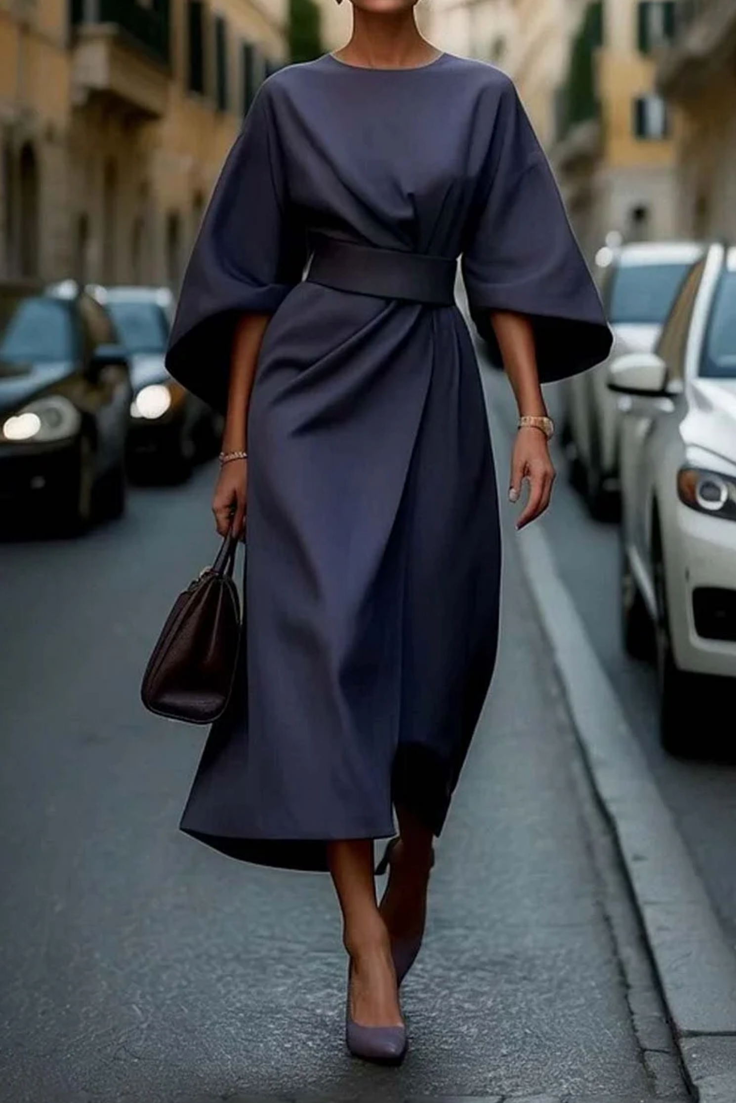 Women's Maxi Dress Lantern Sleeves