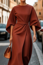 Dames Maxi Jurk Lantaarnmouwen