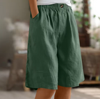 Dames Comfort Shorts met Linnen Look Montarello