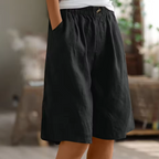 Dames Comfort Shorts met Linnen Look Montarello