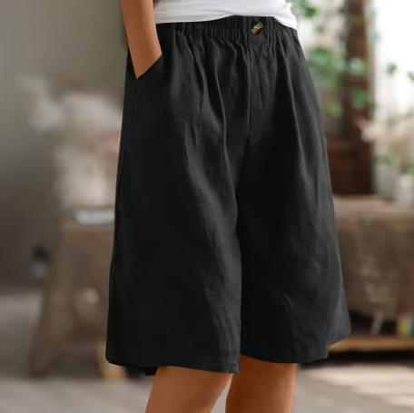 Dames Comfort Shorts met Linnen Look Montarello