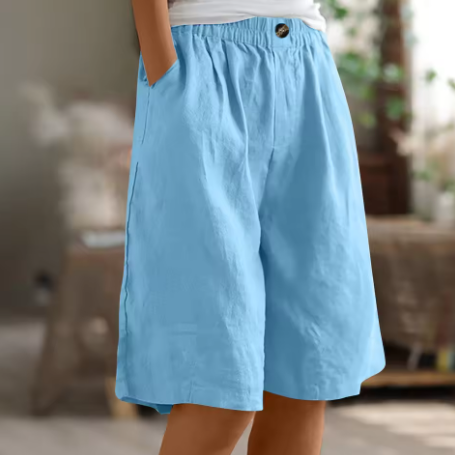 Dames Comfort Shorts met Linnen Look Montarello