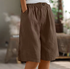 Dames Comfort Shorts met Linnen Look Montarello
