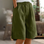Dames Comfort Shorts met Linnen Look Montarello