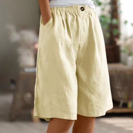 Dames Comfort Shorts met Linnen Look Montarello