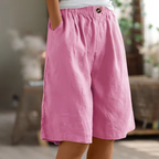 Dames Comfort Shorts met Linnen Look Montarello
