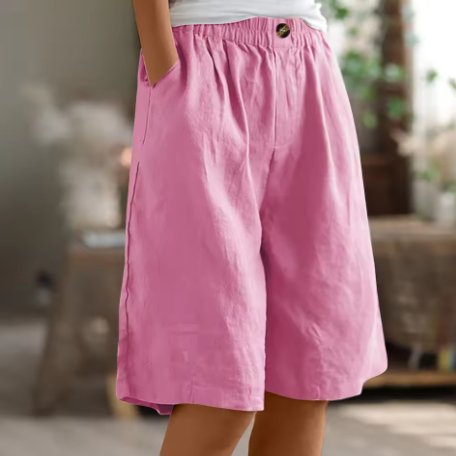 Dames Comfort Shorts met Linnen Look Montarello
