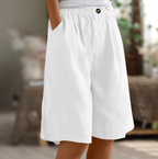 Dames Comfort Shorts met Linnen Look Montarello