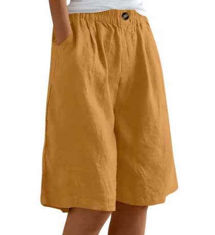 Dames Comfort Shorts met Linnen Look Montarello