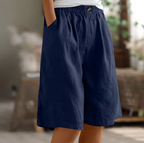 Dames Comfort Shorts met Linnen Look Montarello