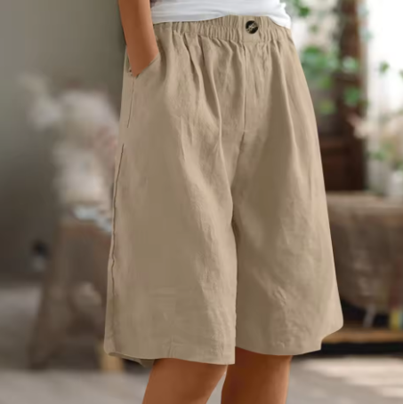 Dames Comfort Shorts met Linnen Look Montarello