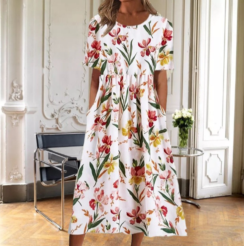 Women's Floral Print Midi Dress