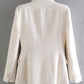 Reini Blazer | Dames Dubbelrijige Tweed Blazer
