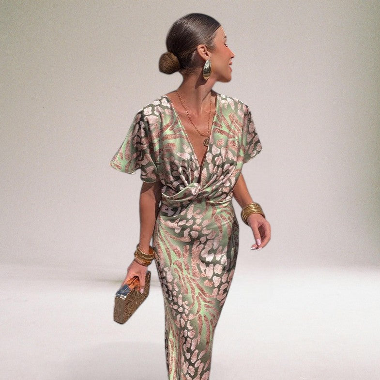 Dames Wikkel Maxi Jurk Elegante Stijl
