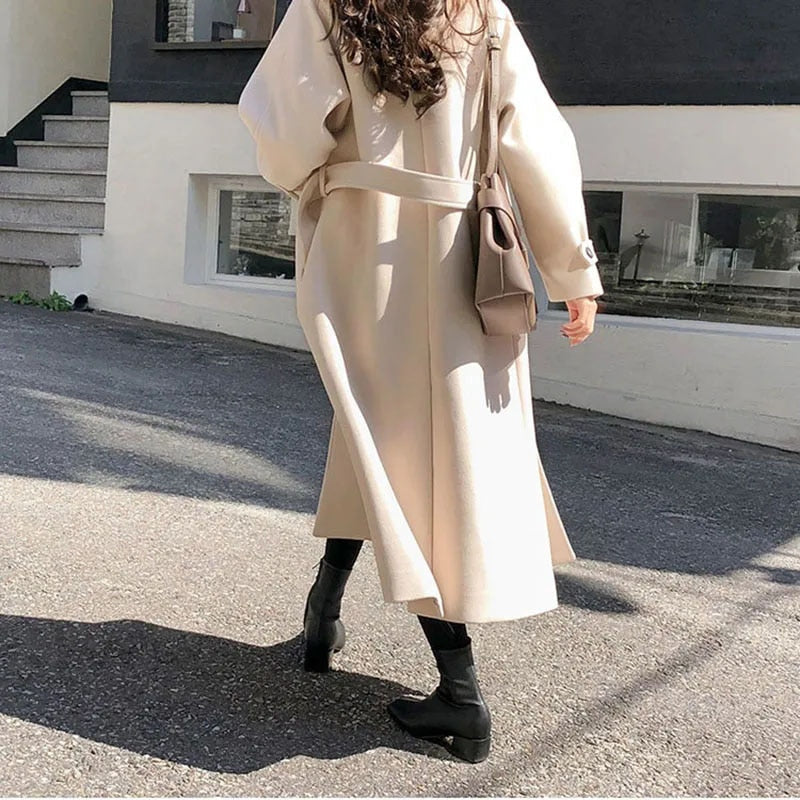 Wanda Jas | Dames Herfst Elegante Trenchcoat met Ceintuur