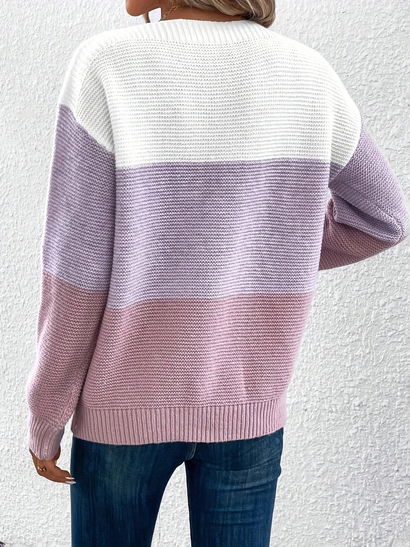 Yetzabel Jumper | Herfst Gebreide Jumper met Kleurvlakken