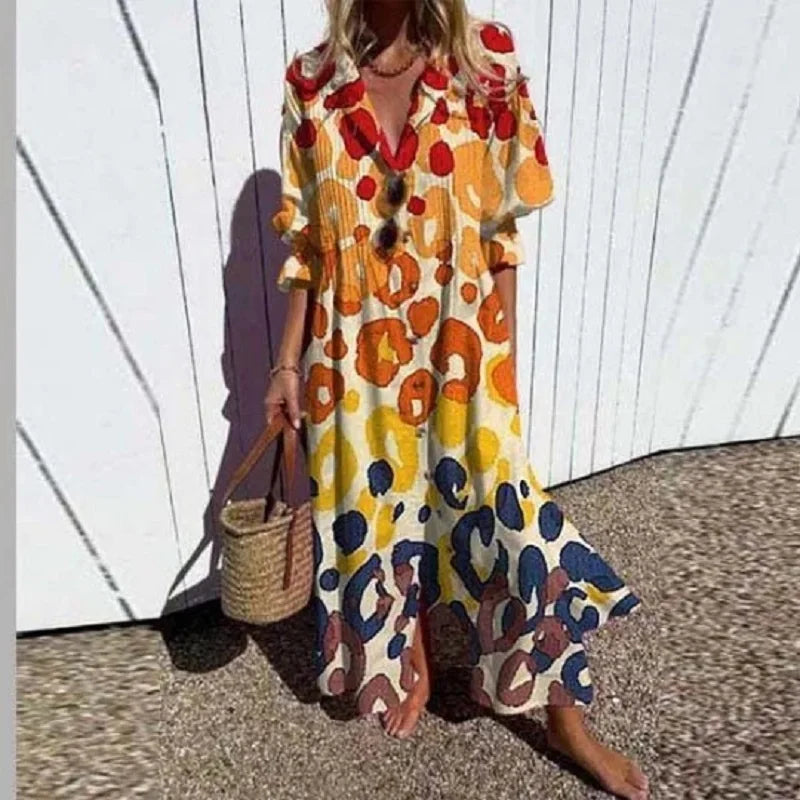 Dames Elegante Maxi Jurk met Vloeiende Pasvorm
