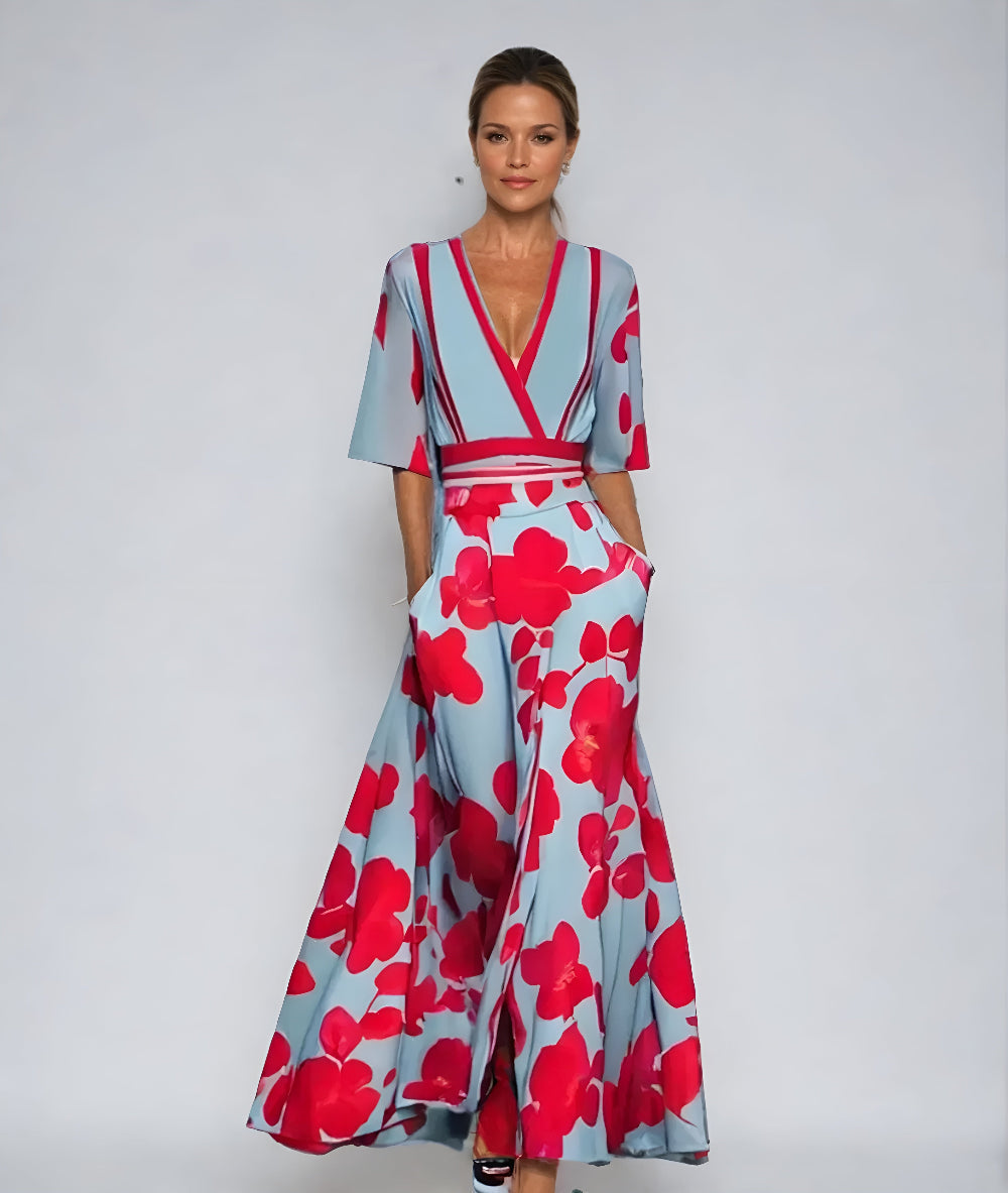 Dames Wikkel Maxi Jurk Bloemenprint