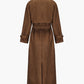 Xemena Jas | Herfst Bruine Faux Suède Trenchcoat