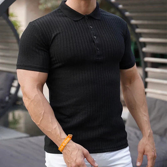 Louis Polo | Heren Slanke Fit Geribde Polo