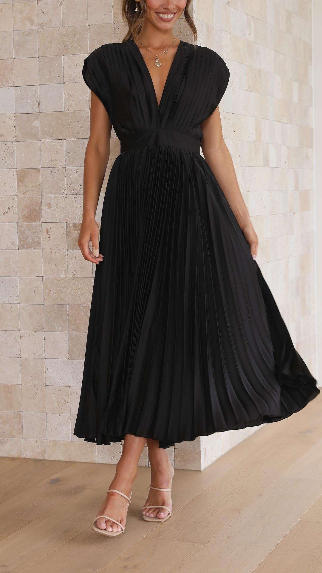 Dames Maxi Jurk Plooien