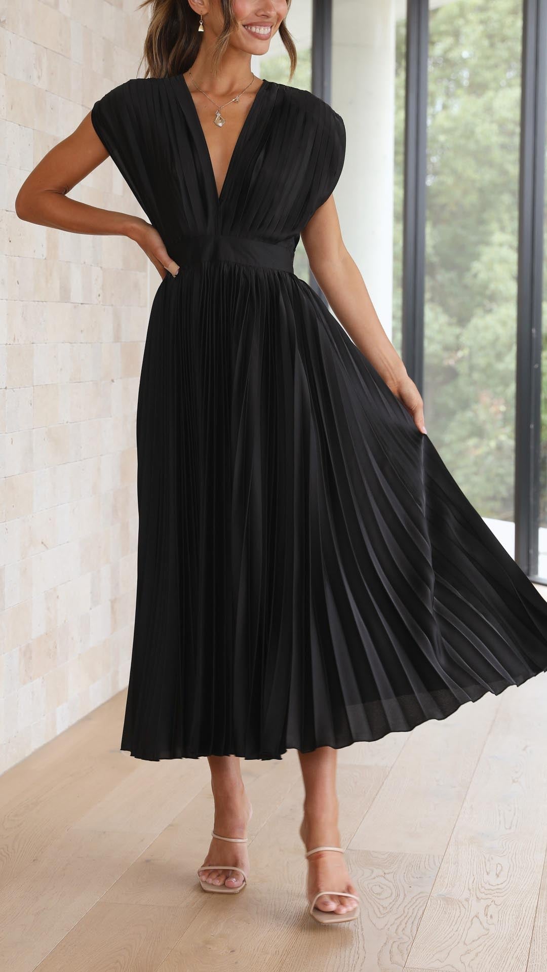 Dames Maxi Jurk Plooien