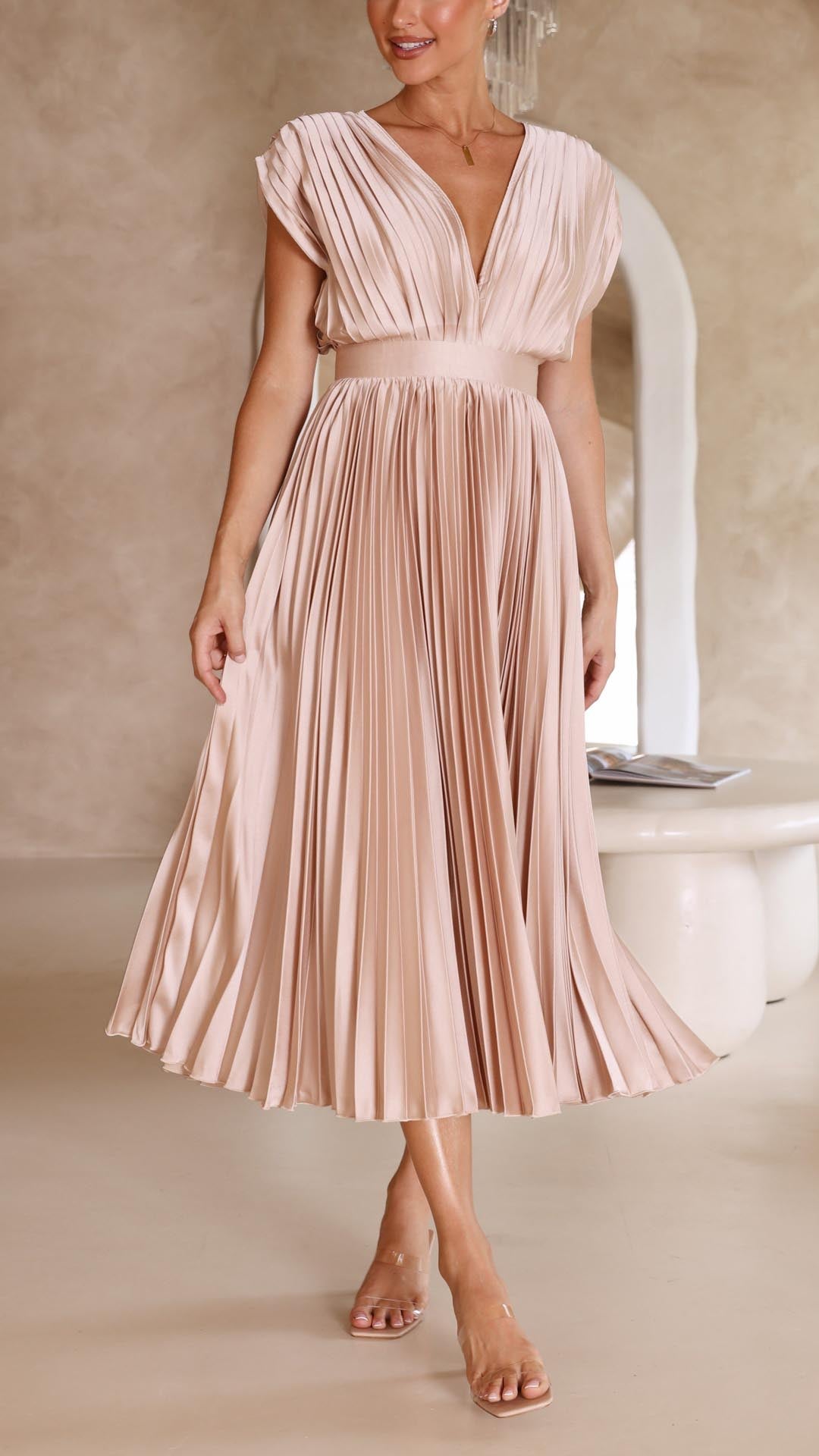 Dames Maxi Jurk Plooien