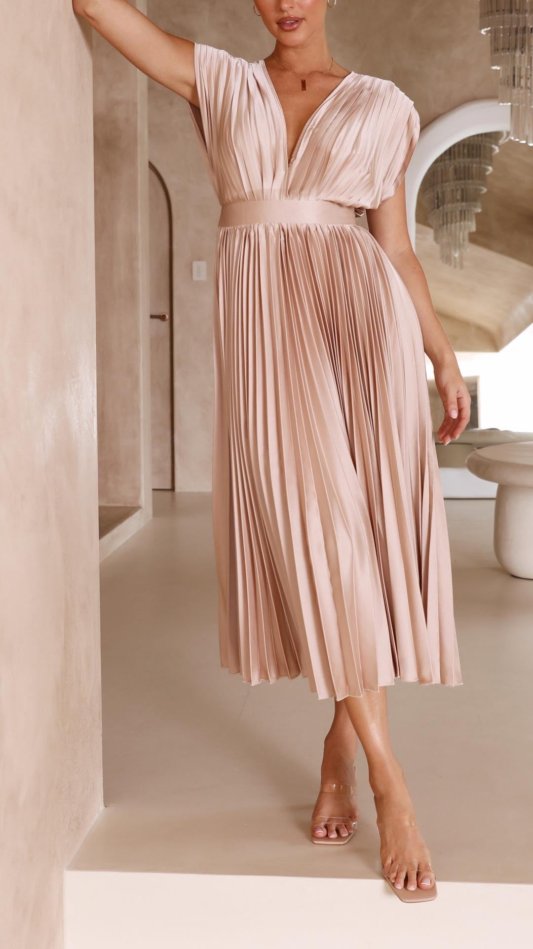 Dames Maxi Jurk Plooien