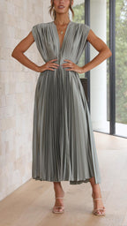 Dames Maxi Jurk Plooien