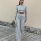 Vilda Set | Vrouwen franje Sequin Top en Broek