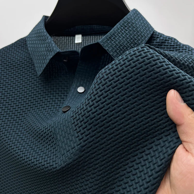 Heren Gebreide Polo met Structuur Montarello