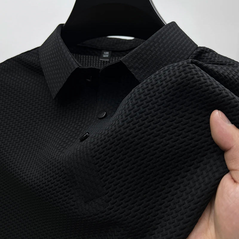 Heren Gebreide Polo met Structuur Montarello