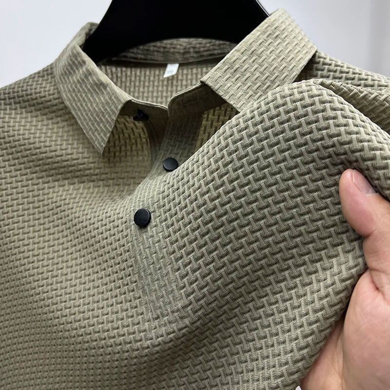 Heren Gebreide Polo met Structuur Montarello