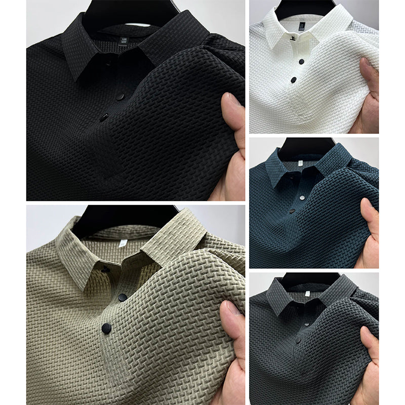Heren Gebreide Polo met Structuur Montarello