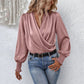 Saniya Blouse | Dames Herfst Elegante Crossover Blouse met Lange Mouwen
