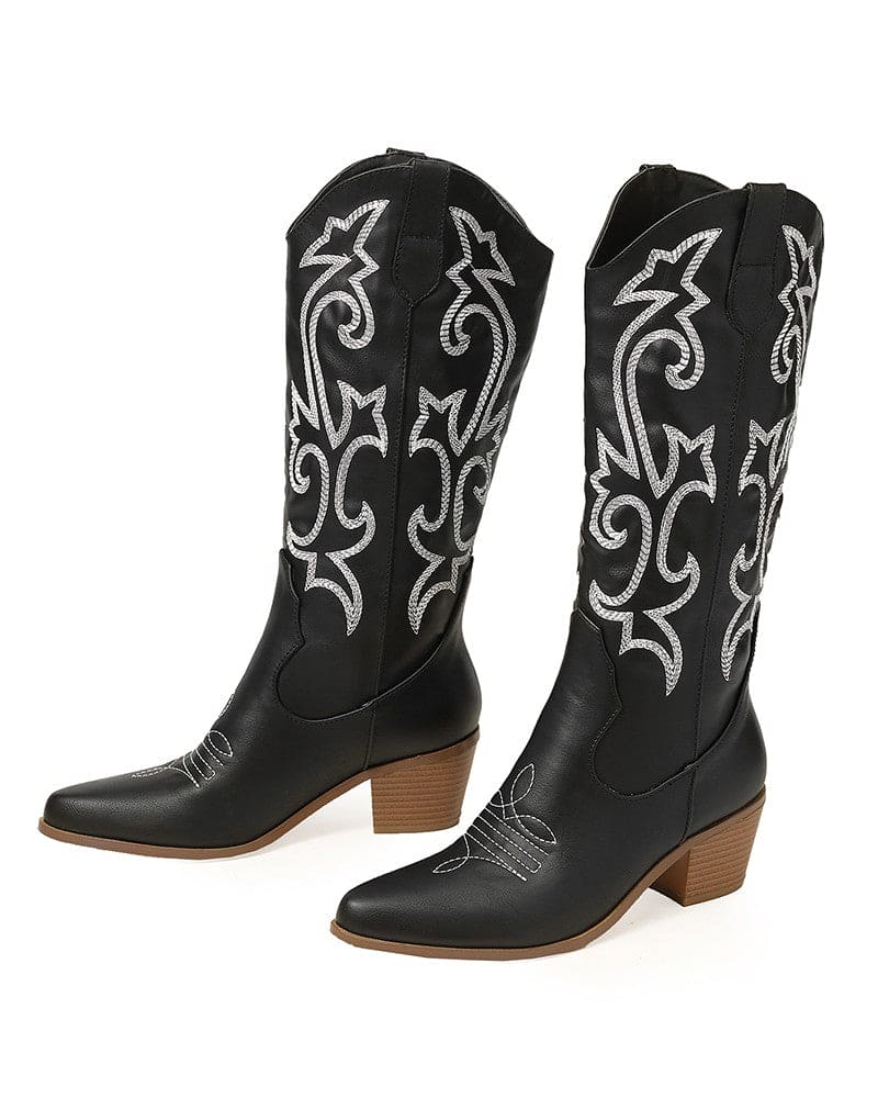 Olympeia Laarzen | Stijlvolle Westerse Geborduurde Laarzen