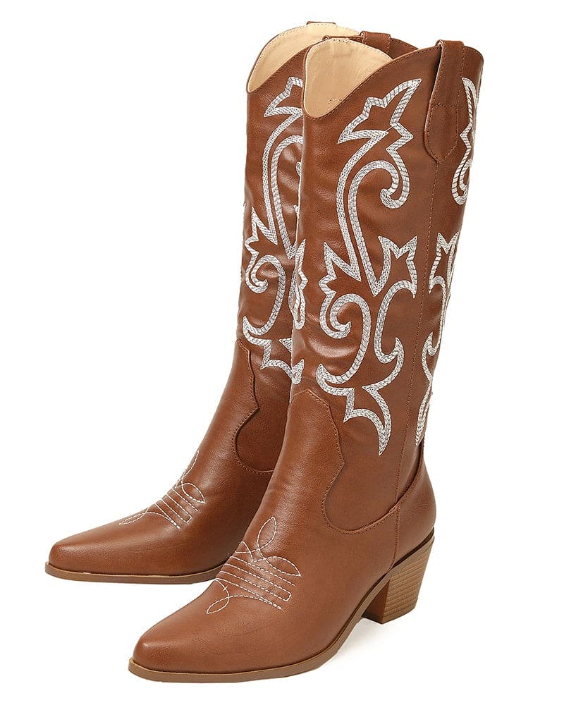 Olympeia Laarzen | Stijlvolle Westerse Geborduurde Laarzen