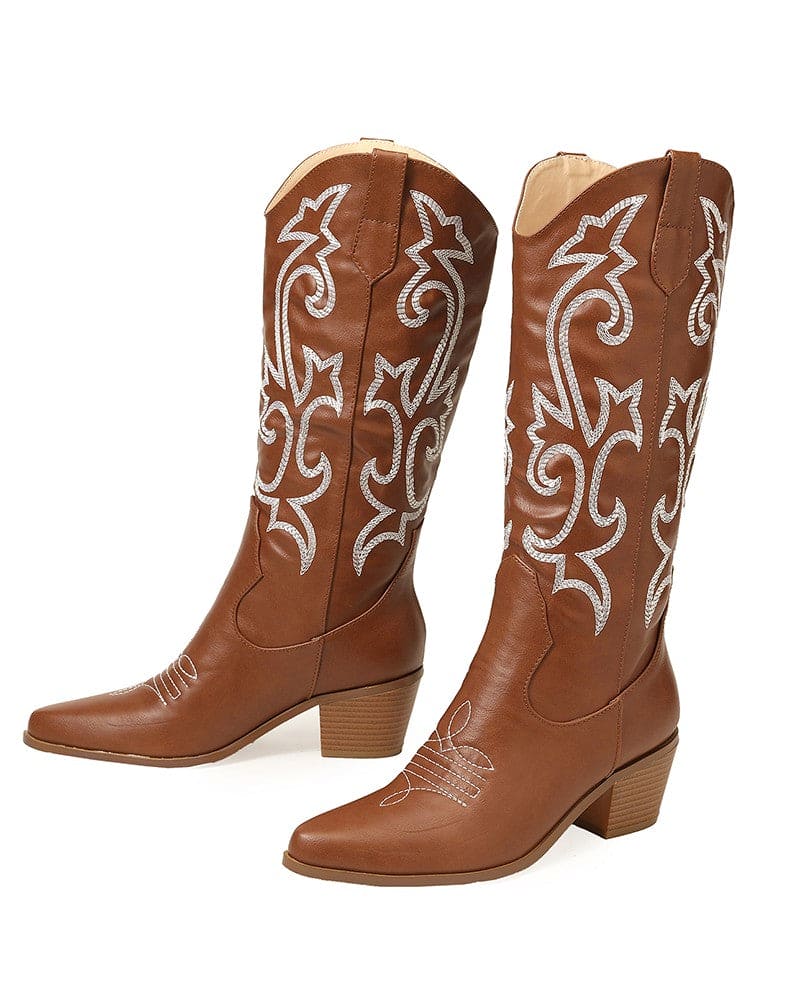 Olympeia Laarzen | Stijlvolle Westerse Geborduurde Laarzen