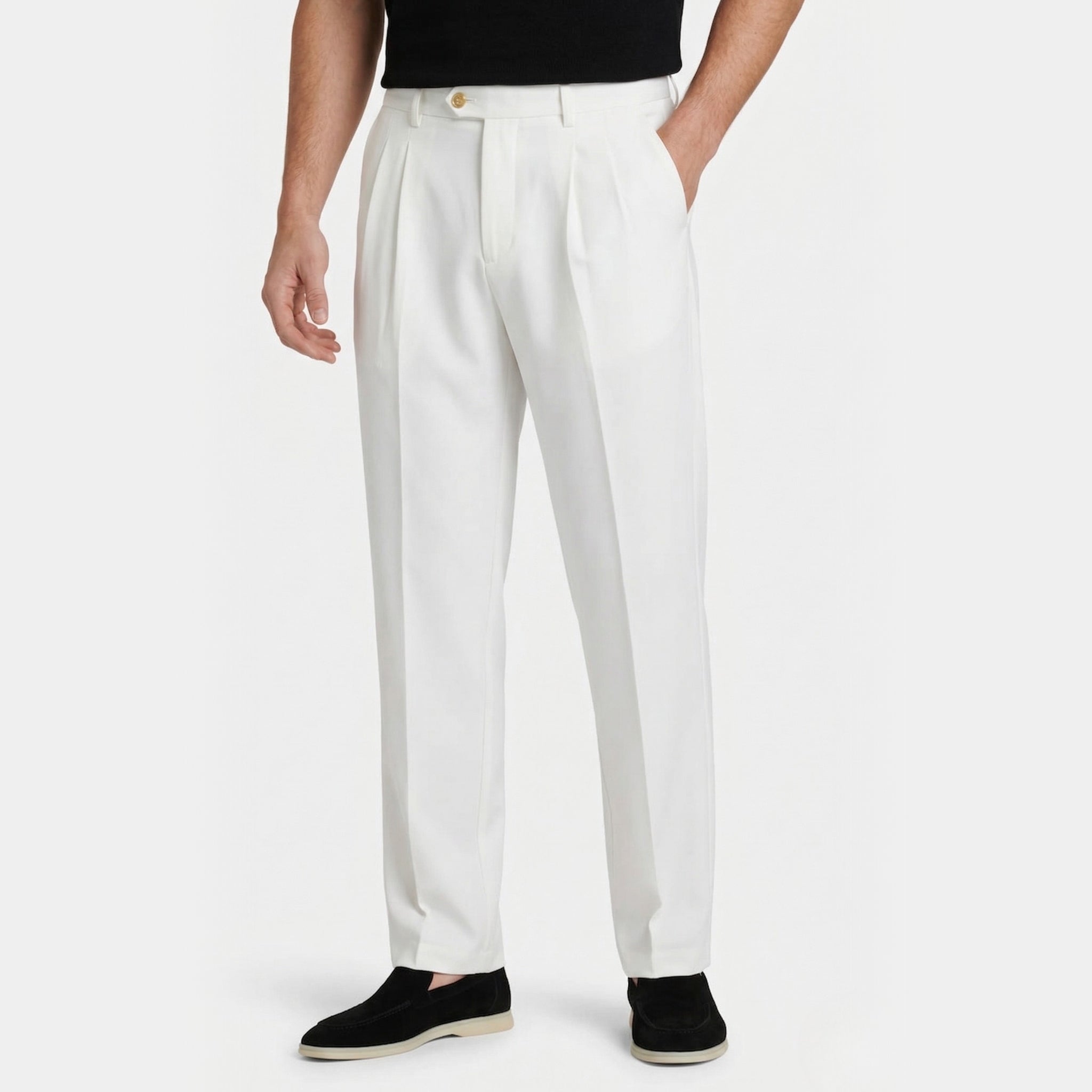 Heren Double Pleated Tailored Broek Montarello