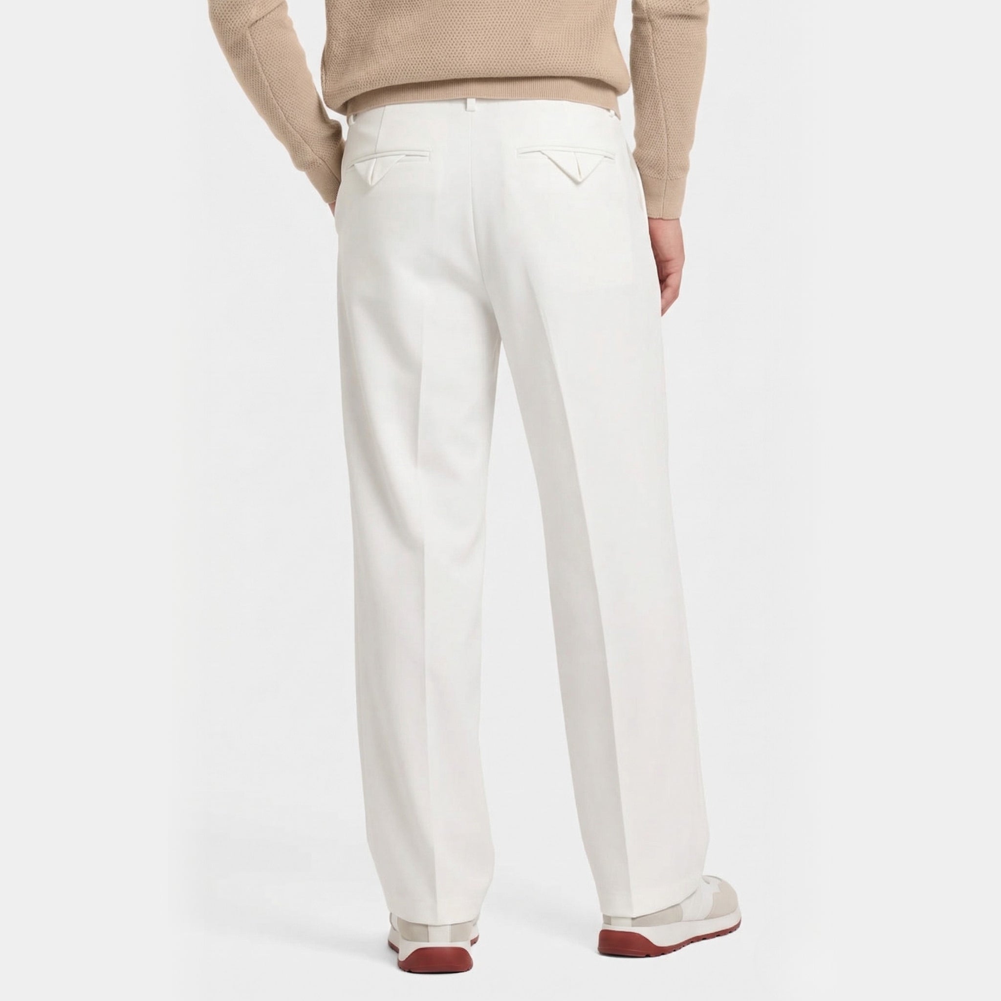 Heren Double Pleated Tailored Broek Montarello